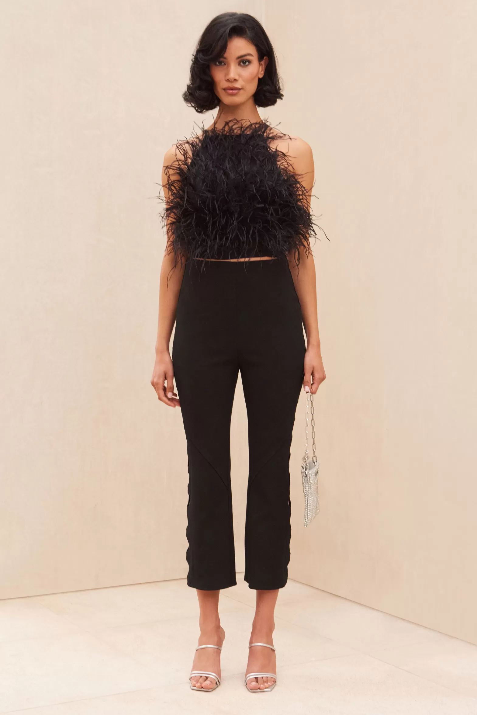 JOEY FEATHER TOP - BLACK^Cult Gaia Cheap